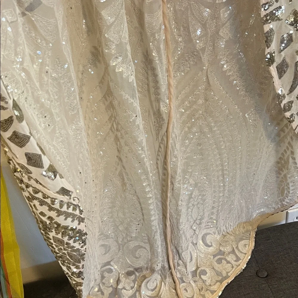 PrettyLittleThing Silver/ gold Embellished Dress - Picture 4 of 10